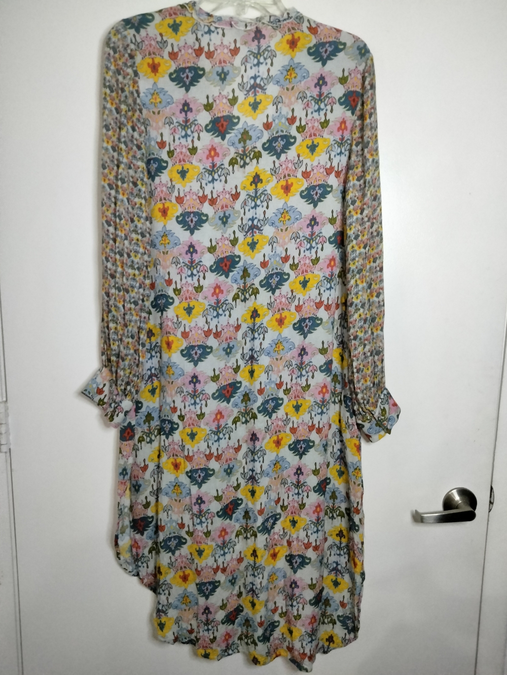 Blank London (Size S) Multicolored Floral V-Neck Long Sleeve Tunic Midi Dress - Picture 12 of 13